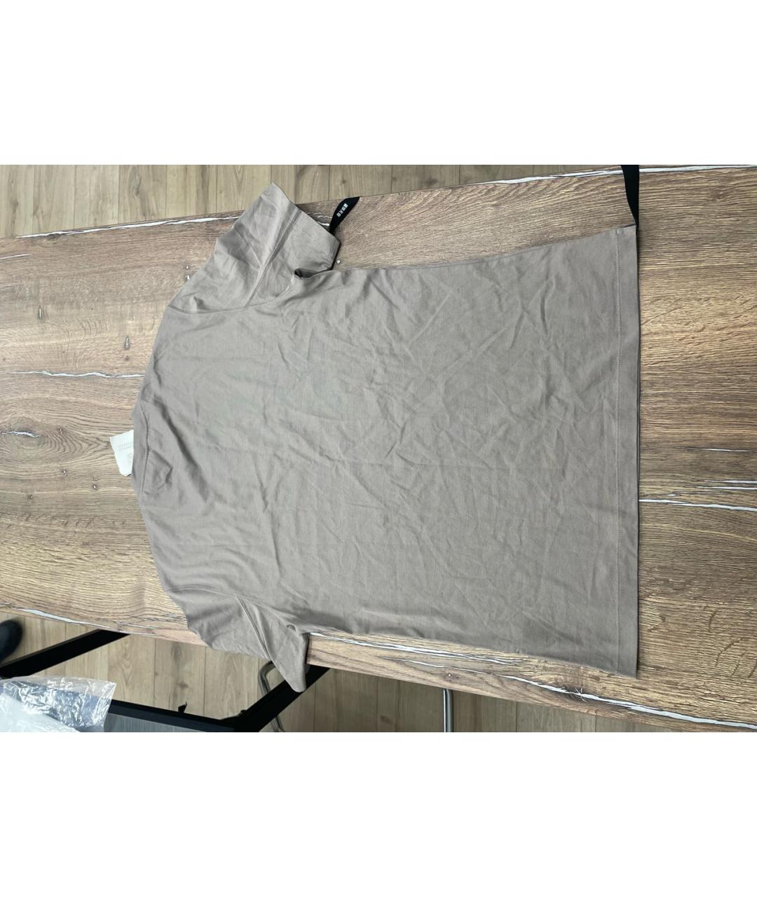 BRUNELLO CUCINELLI Бежевая хлопковая футболка, фото 2