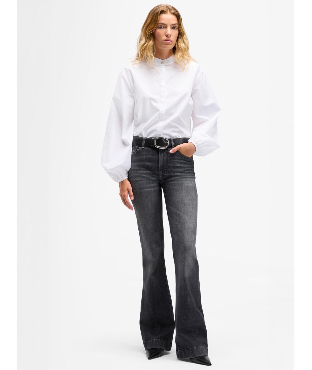 7 FOR ALL MANKIND Серые хлопковые джинсы клеш, фото 3
