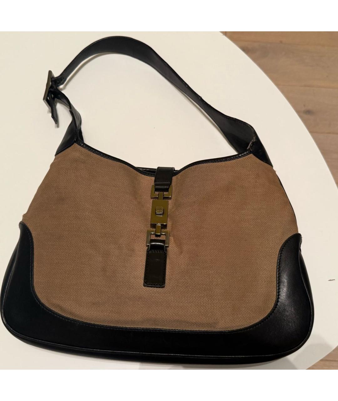 GUCCI Коричневая жаккардовая сумка тоут, фото 4