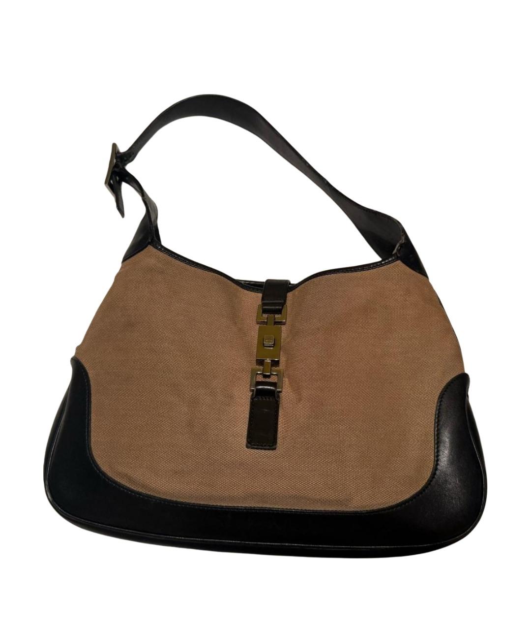 GUCCI Коричневая жаккардовая сумка тоут, фото 1