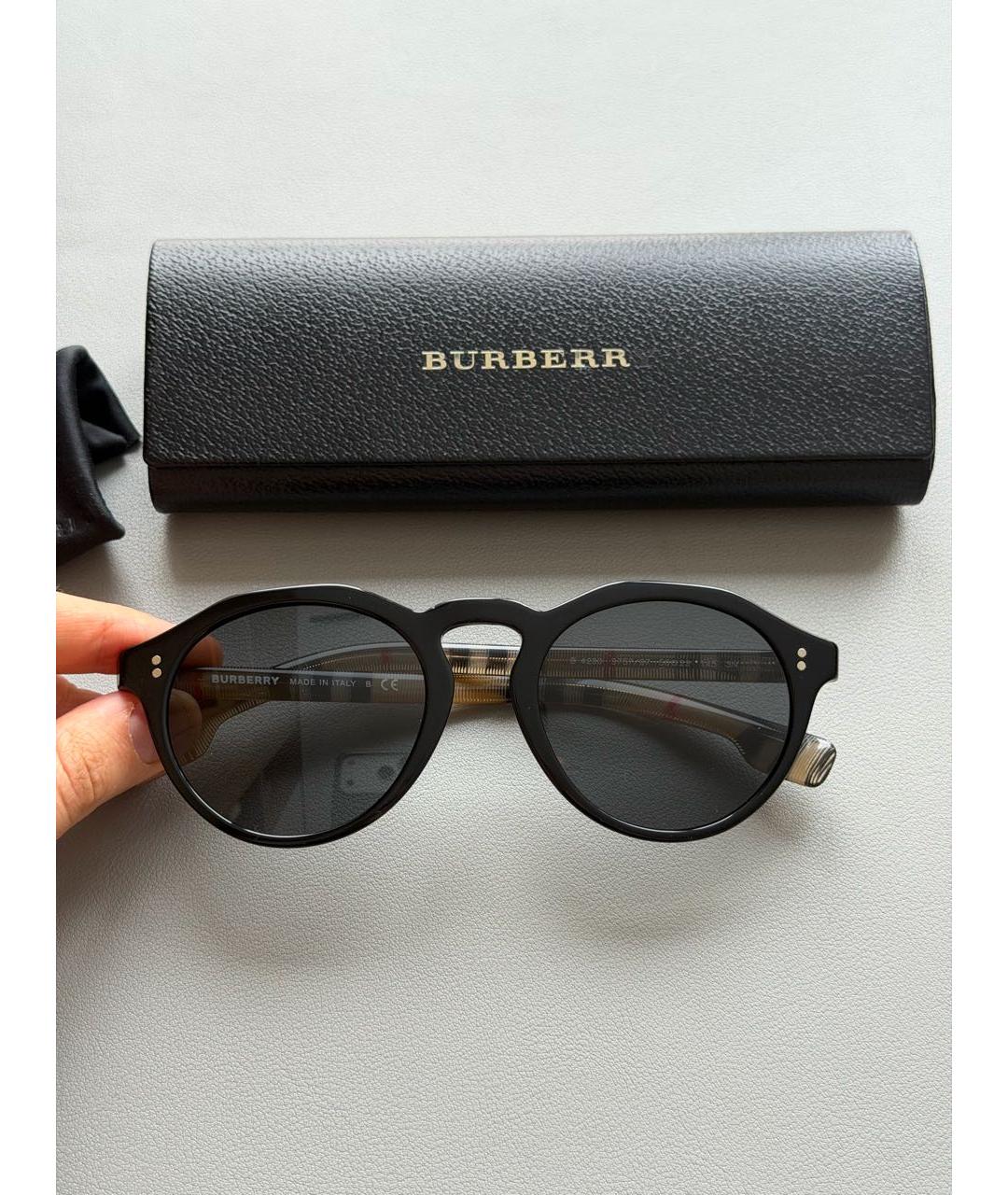 BURBERRY Черные пластиковые солнцезащитные очки, фото 5