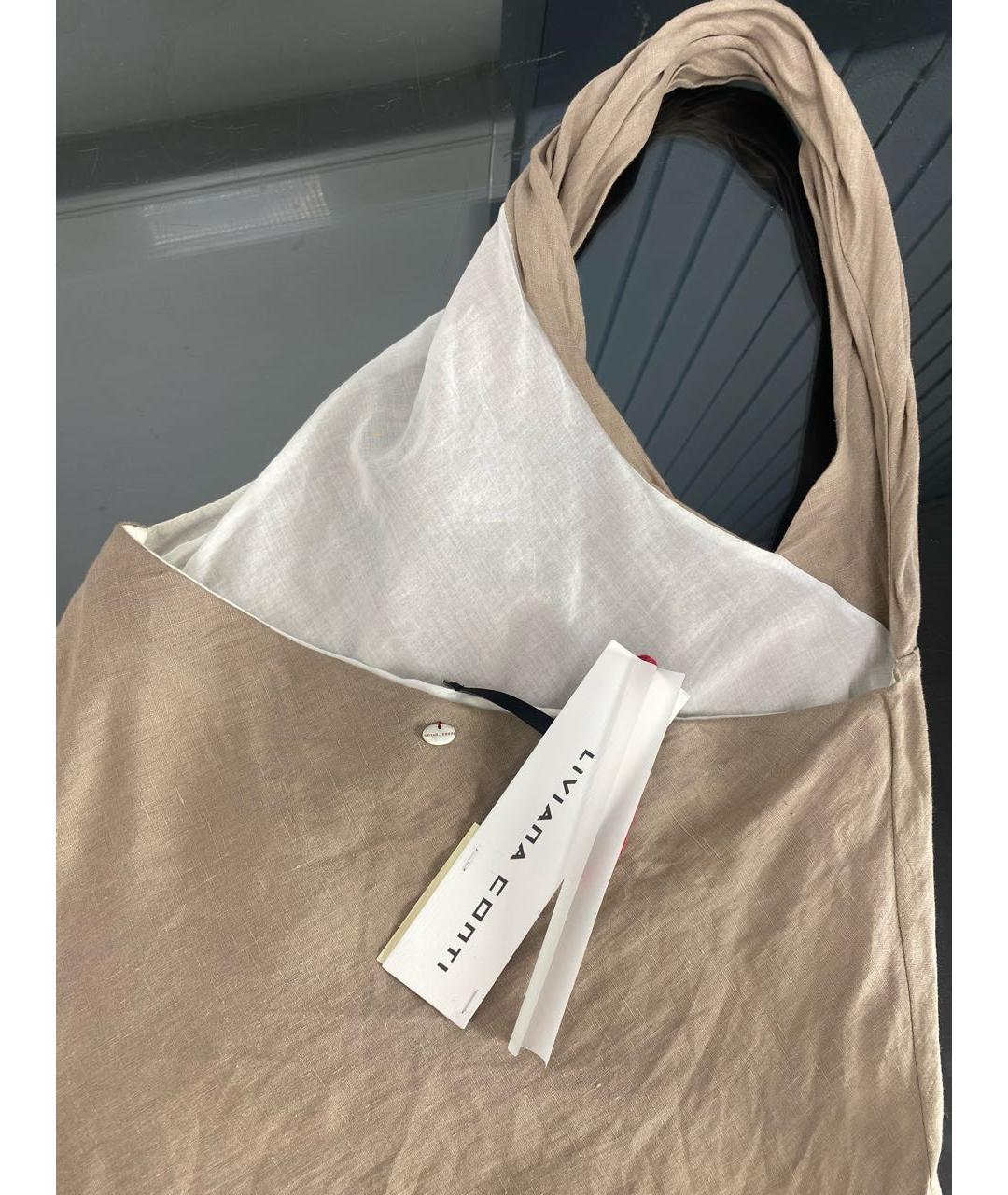 LIVIANA CONTI Бежевое льняное повседневное платье, фото 3