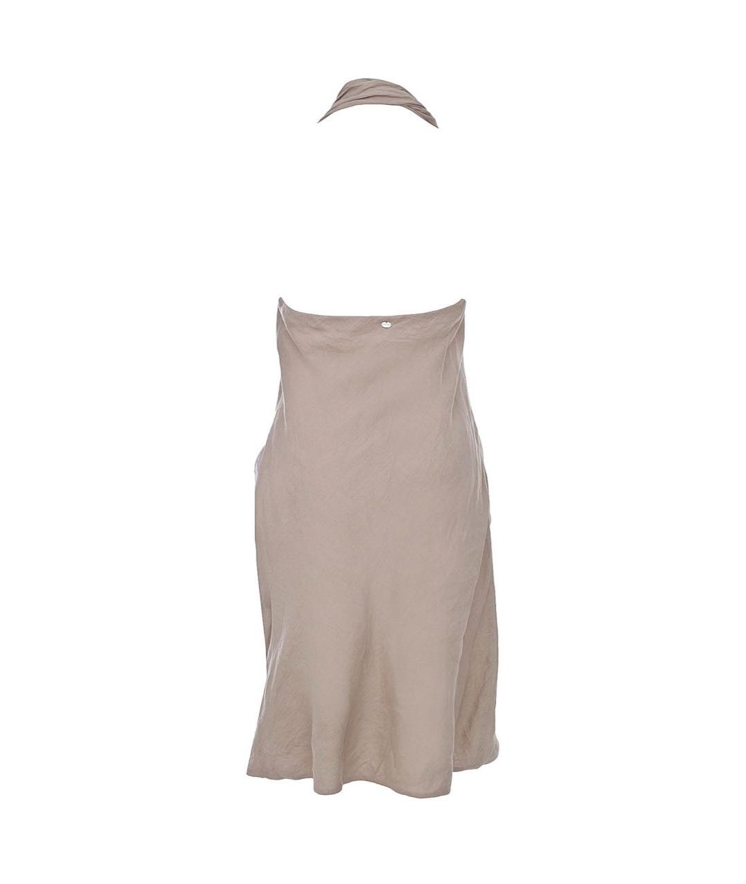 LIVIANA CONTI Бежевое льняное повседневное платье, фото 2