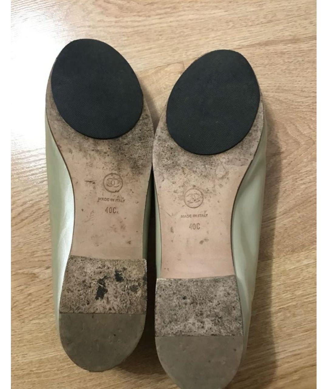 CHANEL Бежевые балетки из лакированной кожи, фото 5