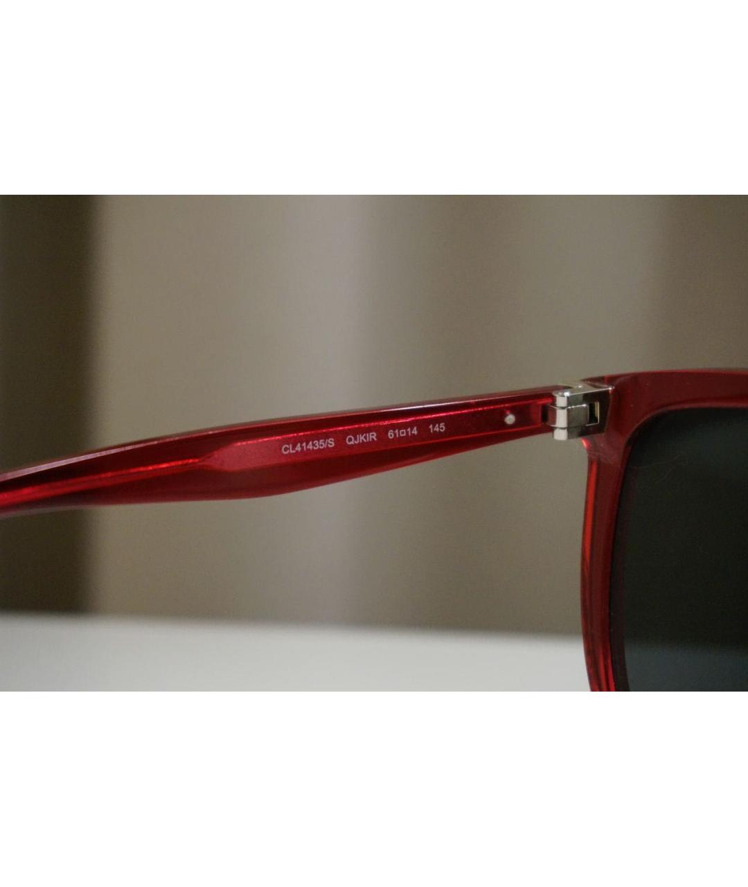 CELINE Бордовые пластиковые солнцезащитные очки, фото 4
