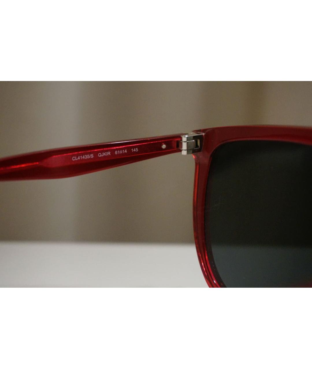 CELINE Бордовые пластиковые солнцезащитные очки, фото 5