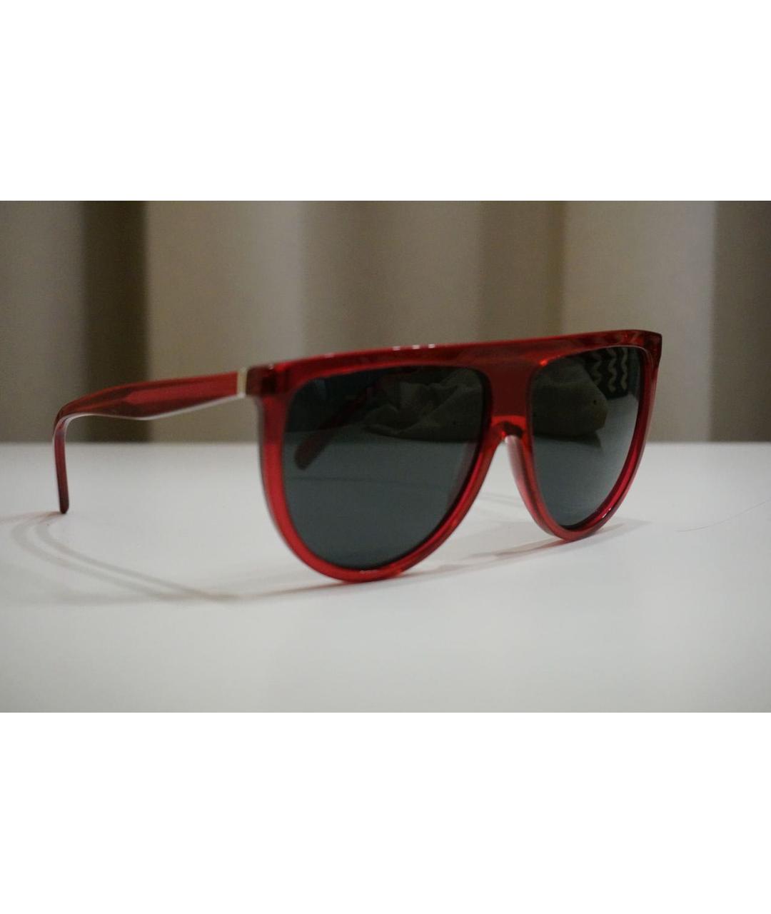 CELINE Бордовые пластиковые солнцезащитные очки, фото 2