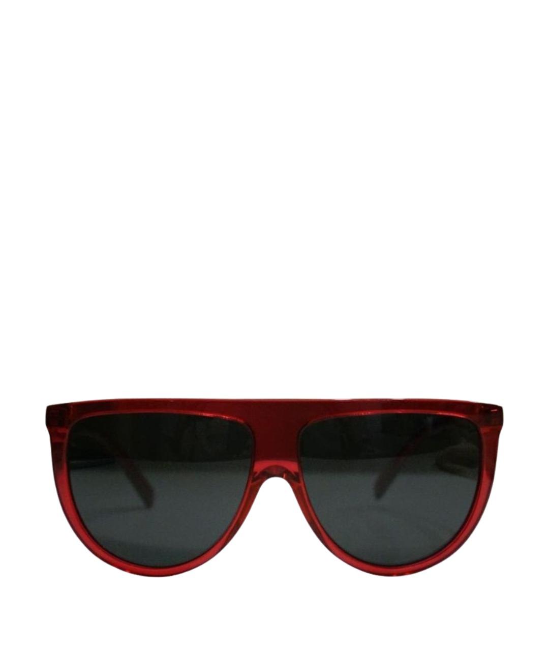 CELINE Бордовые пластиковые солнцезащитные очки, фото 1