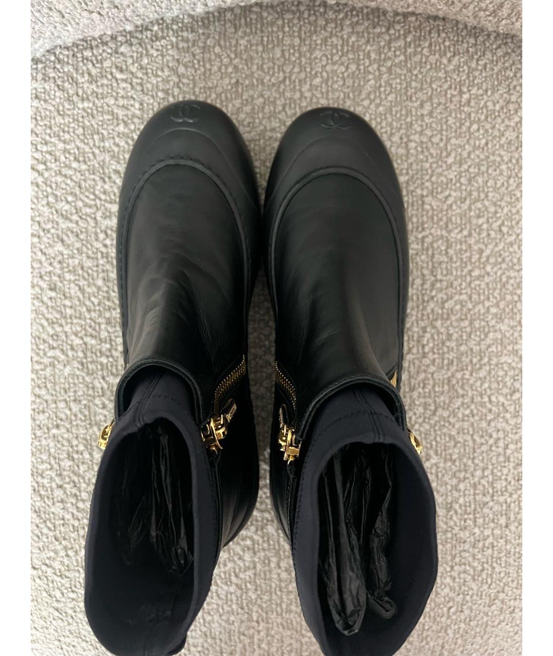 CHANEL Черные кожаные полусапоги, фото 3