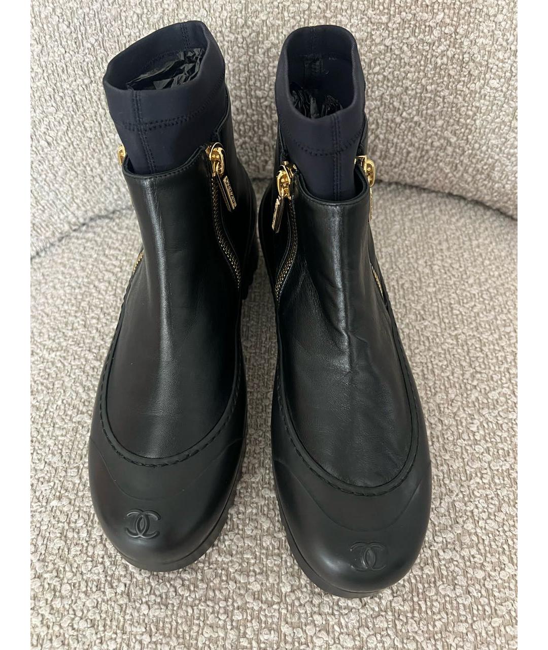 CHANEL Черные кожаные полусапоги, фото 2
