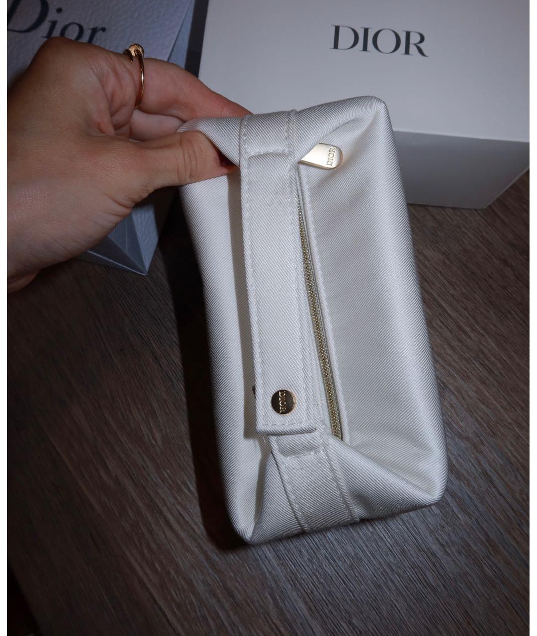 CHRISTIAN DIOR Белая хлопковая косметичка, фото 7