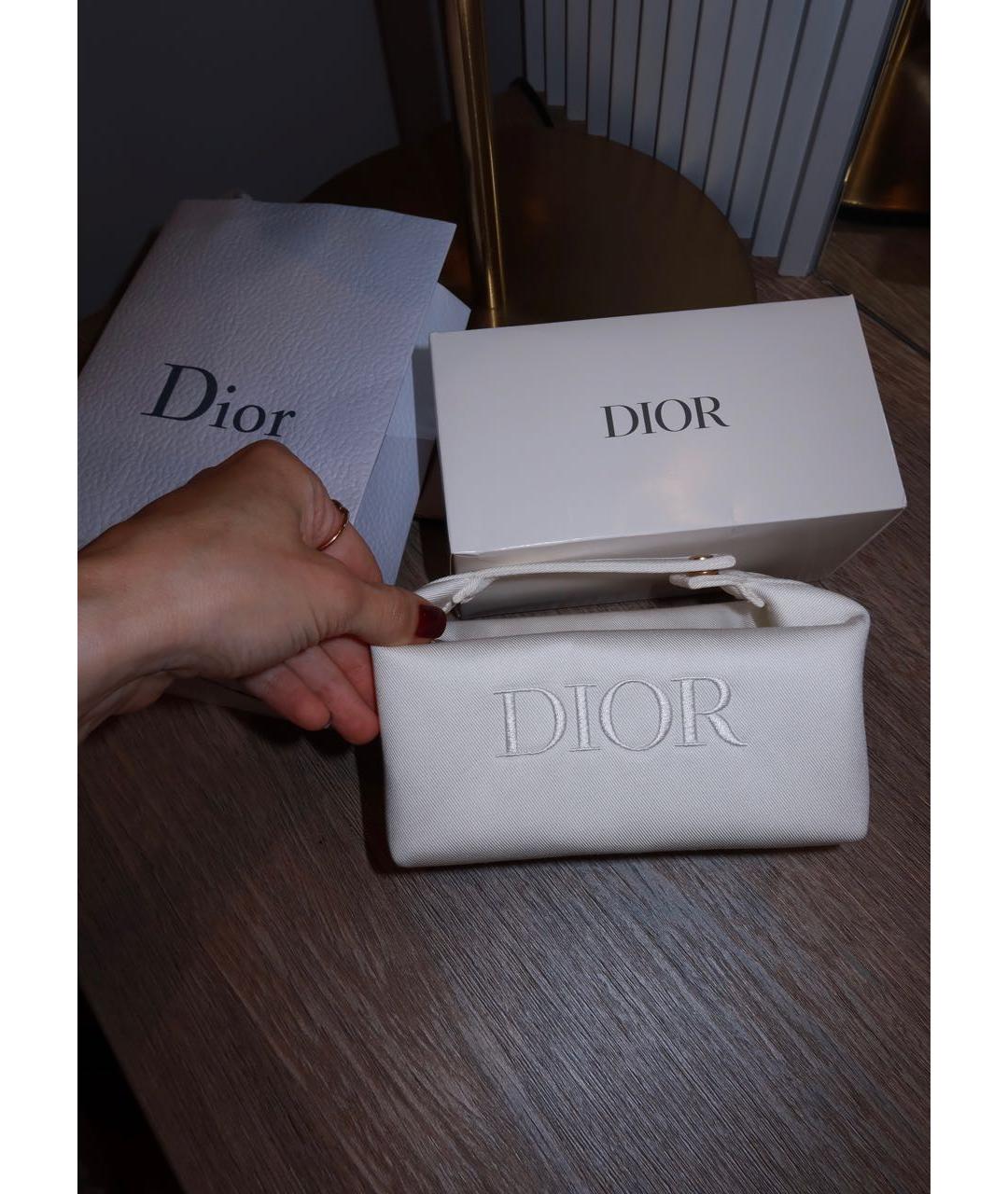 CHRISTIAN DIOR Белая хлопковая косметичка, фото 2