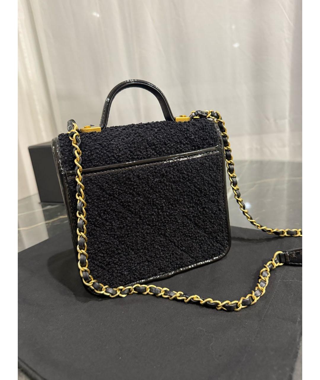 CHANEL Черная твидовая сумка через плечо, фото 7