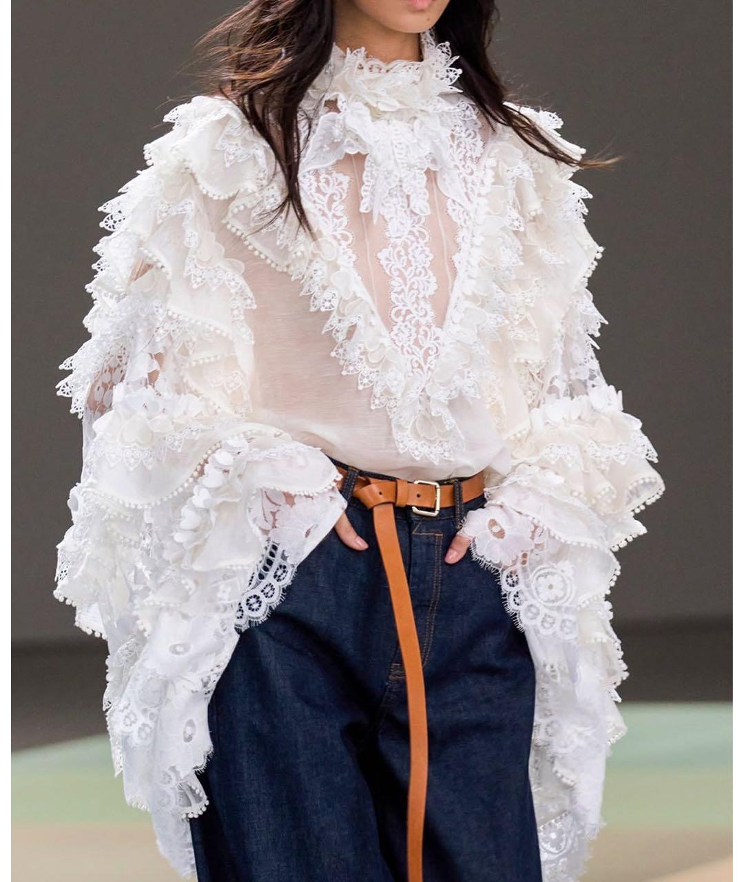 ZIMMERMANN Белая льняная блузы, фото 2