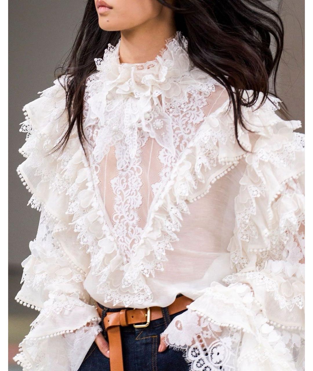 ZIMMERMANN Белая льняная блузы, фото 4