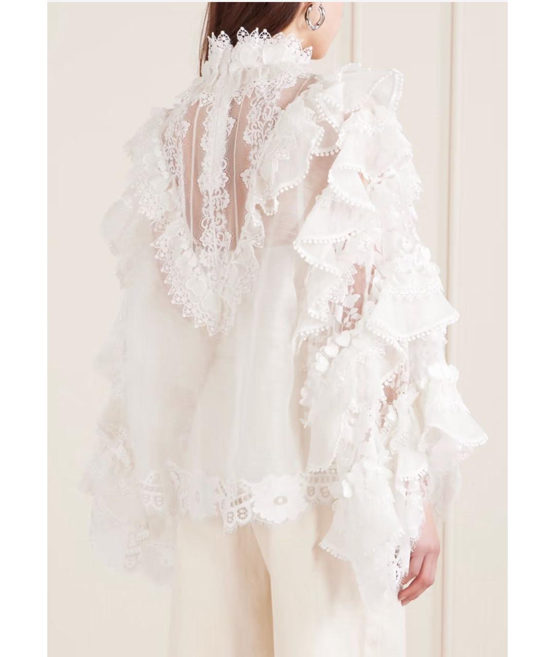 ZIMMERMANN Белая льняная блузы, фото 3