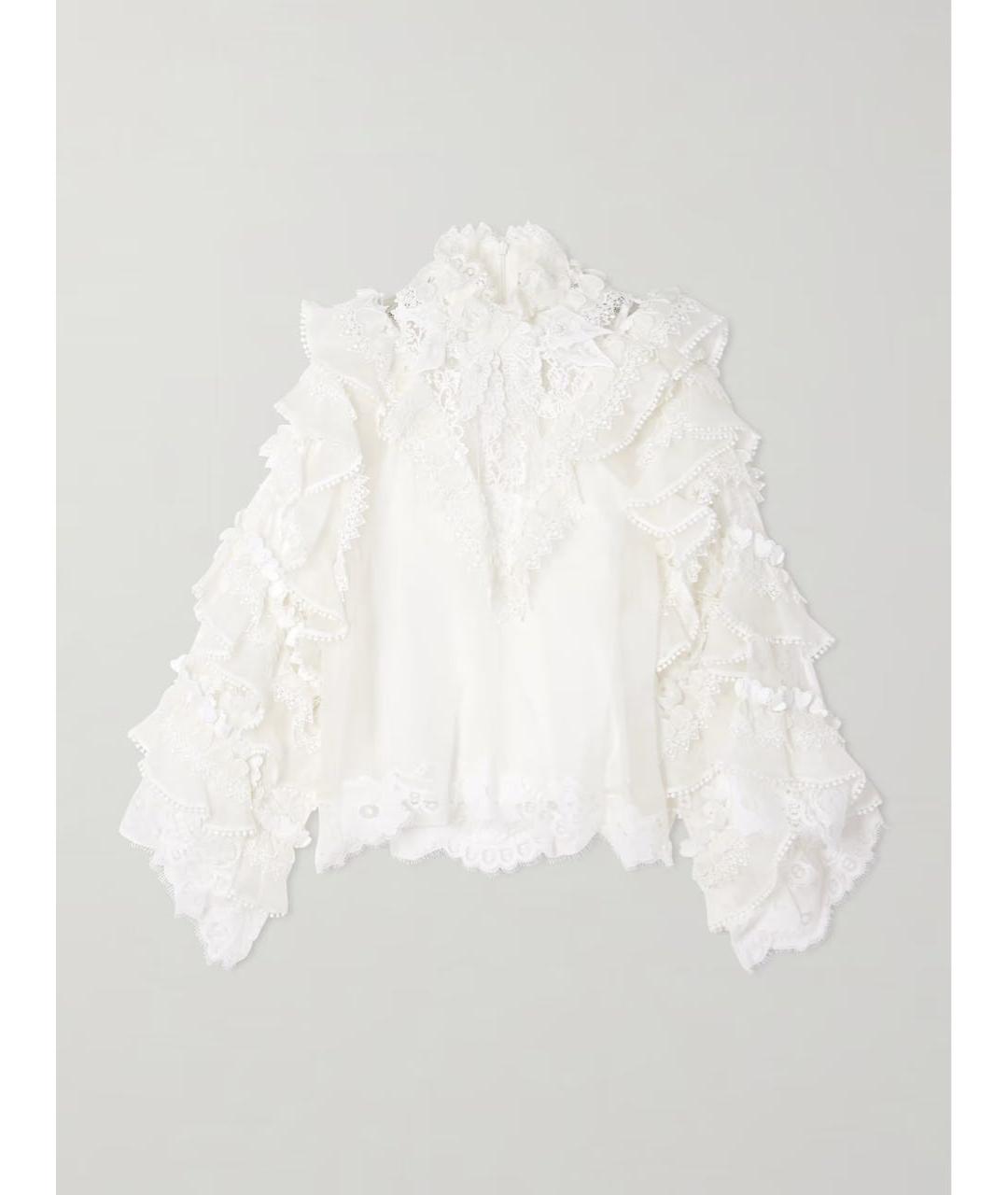ZIMMERMANN Белая льняная блузы, фото 5