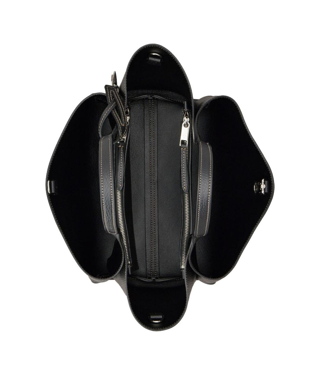 TOD'S Черная кожаная сумка тоут, фото 4