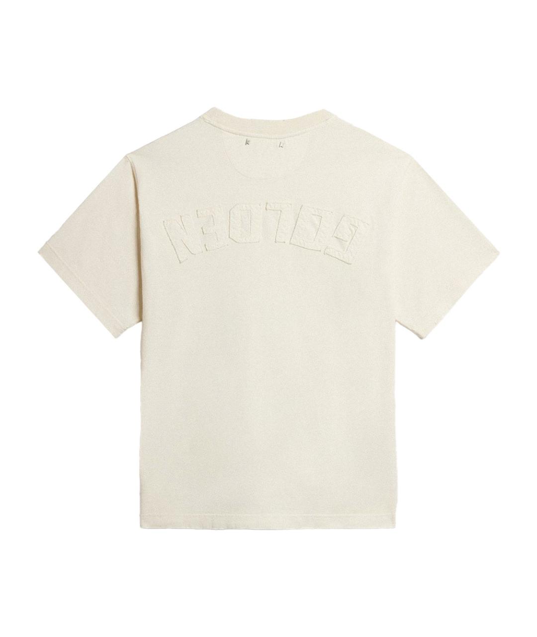 GOLDEN GOOSE DELUXE BRAND Бежевая хлопковая футболка, фото 2