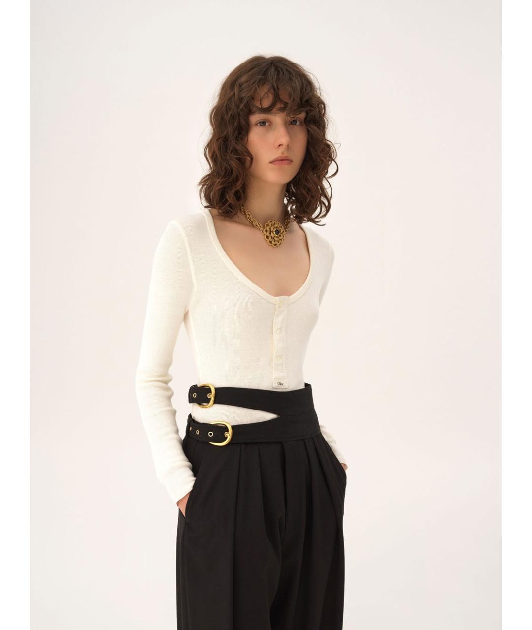 CHLOE Бежевая хлопковая водолазка, фото 2