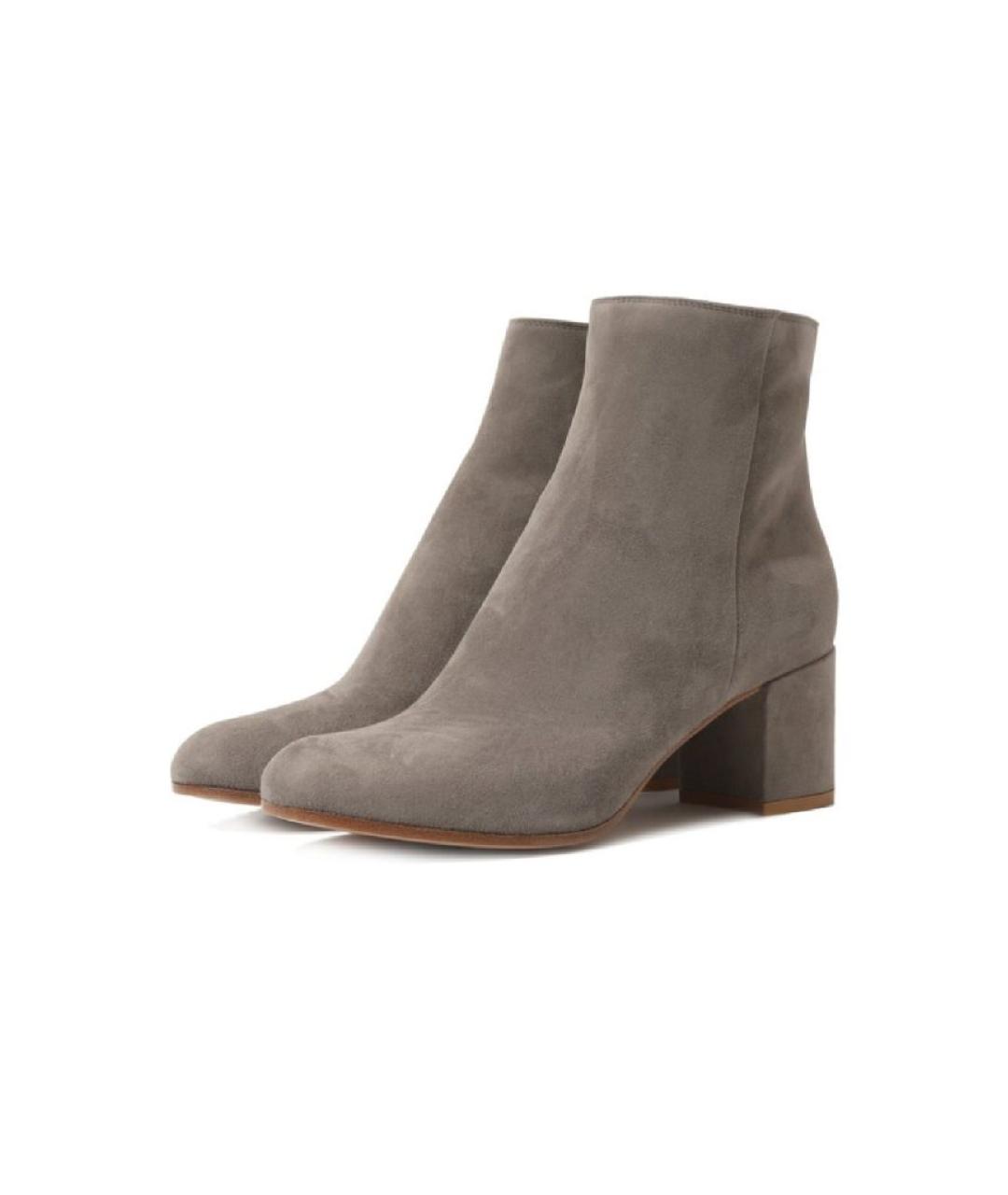 GIANVITO ROSSI Серые замшевые ботильоны, фото 9