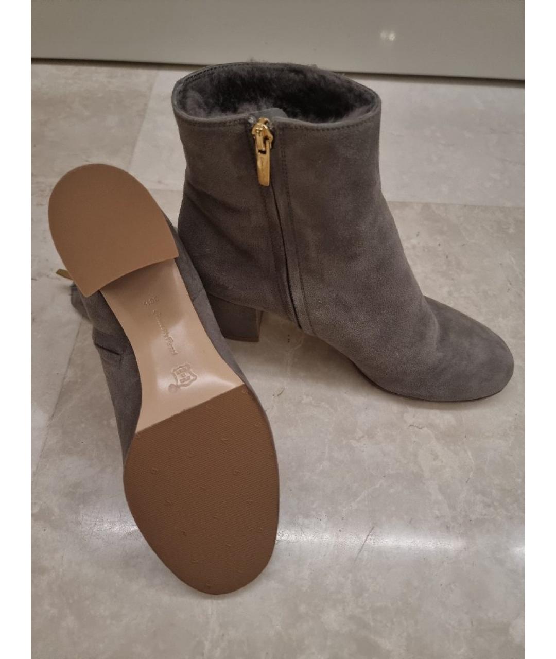 GIANVITO ROSSI Серые замшевые ботильоны, фото 5