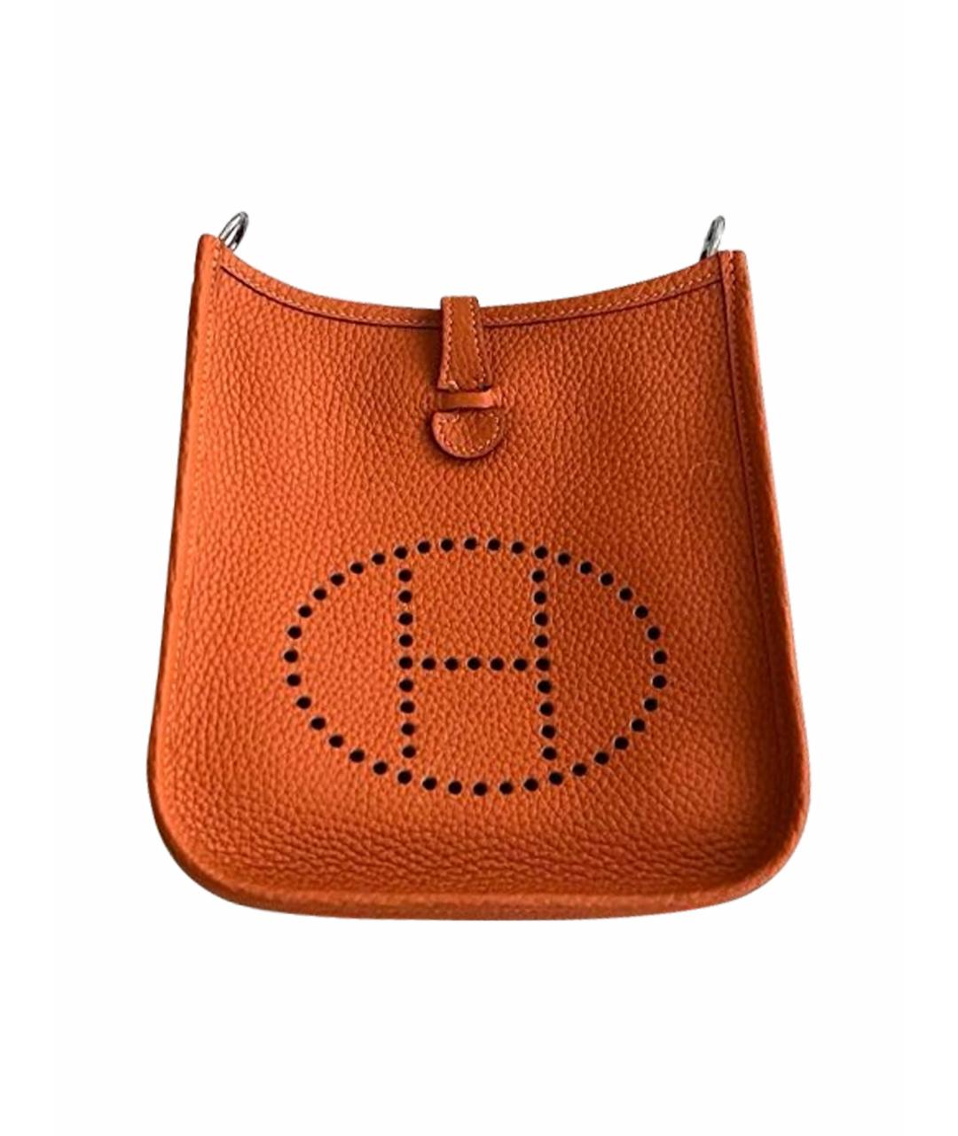 HERMES Оранжевая кожаная сумка через плечо, фото 1