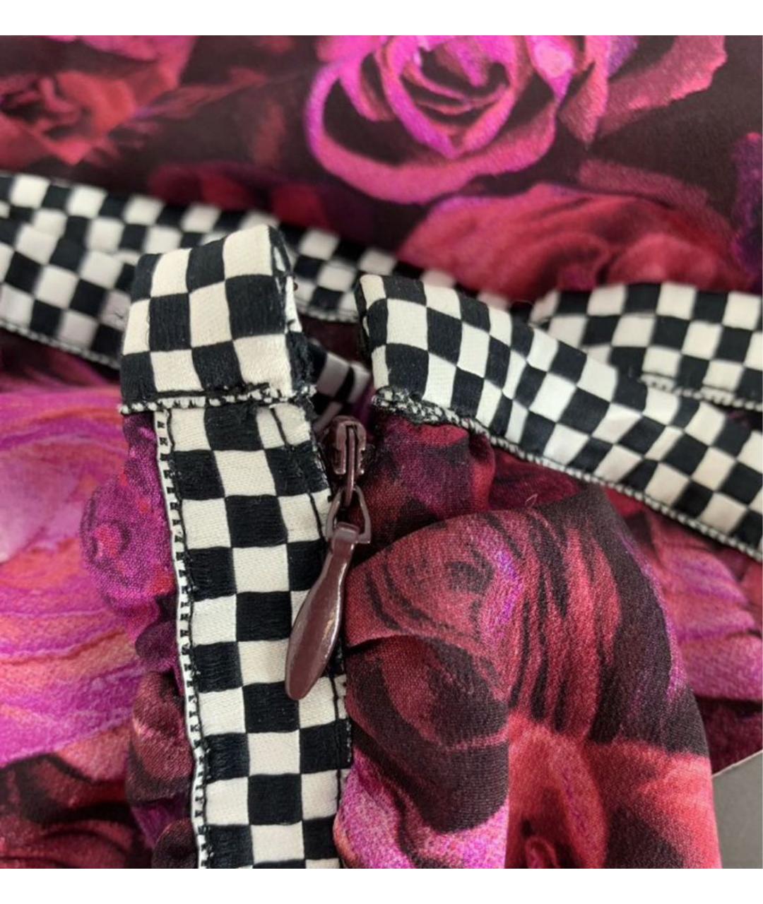 DOLCE&GABBANA Фуксия шелковая юбка мини, фото 6