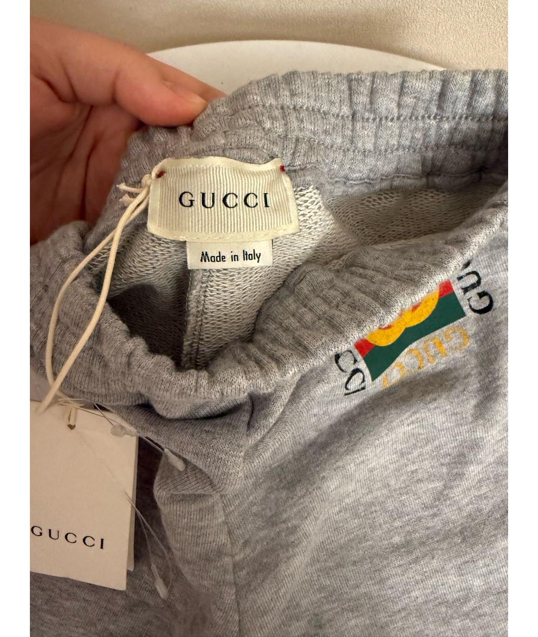 GUCCI Серые хлопковые брюки и шорты, фото 7