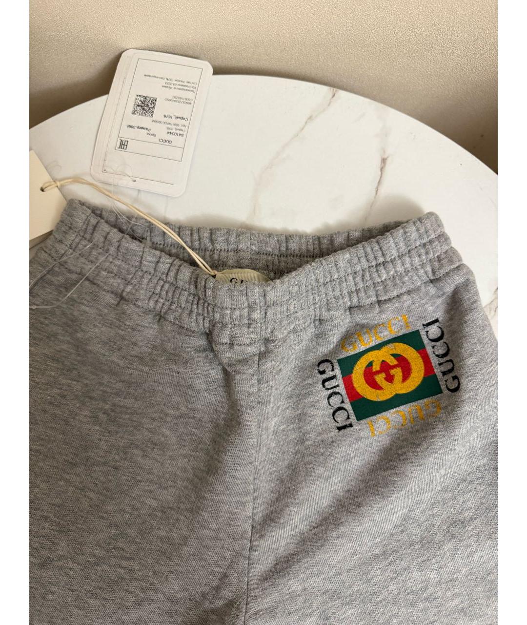 GUCCI Серые хлопковые брюки и шорты, фото 3