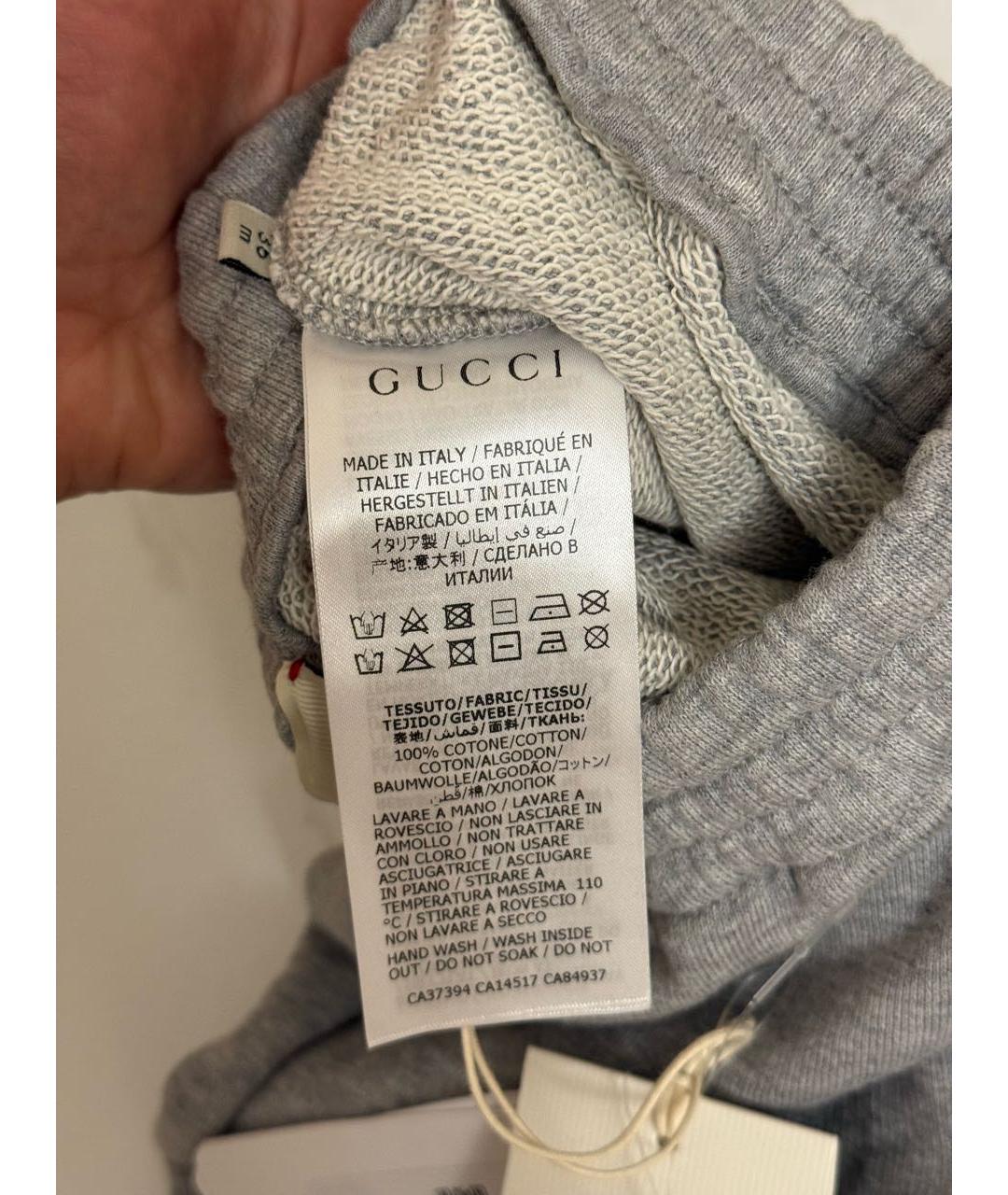 GUCCI Серые хлопковые брюки и шорты, фото 5