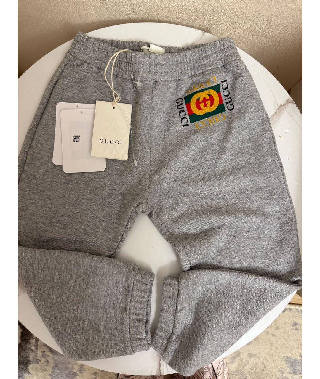 GUCCI Серые хлопковые брюки и шорты, фото 9