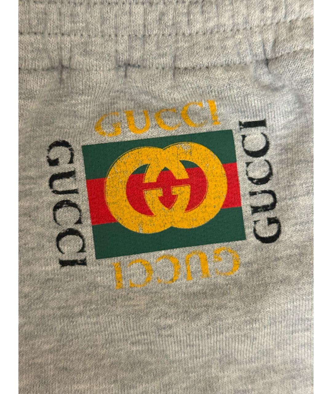 GUCCI Серые хлопковые брюки и шорты, фото 4