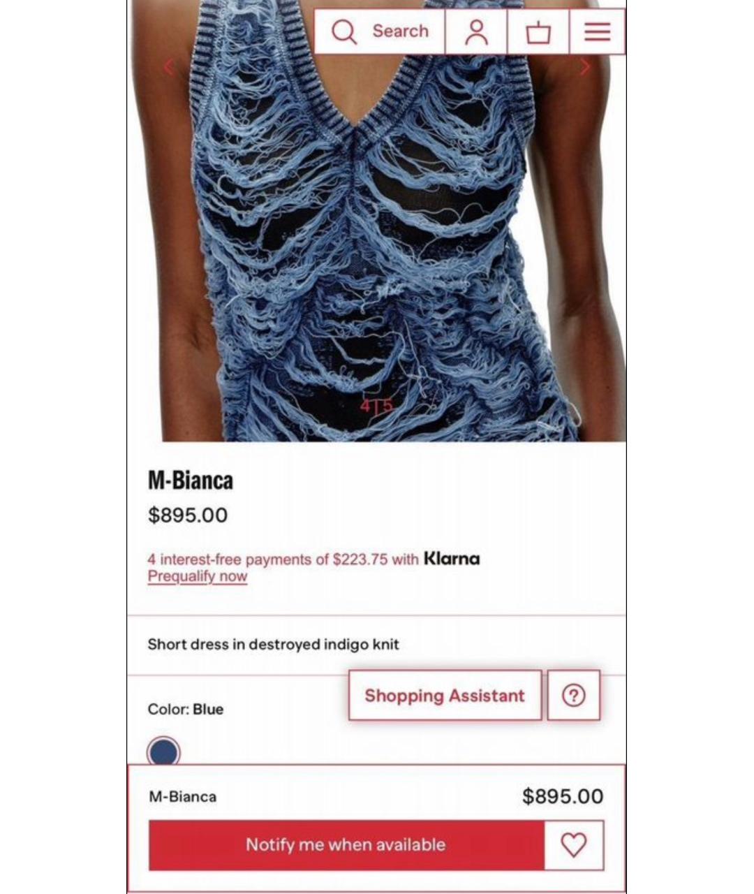 DIESEL Голубое хлопко-эластановое повседневное платье, фото 4