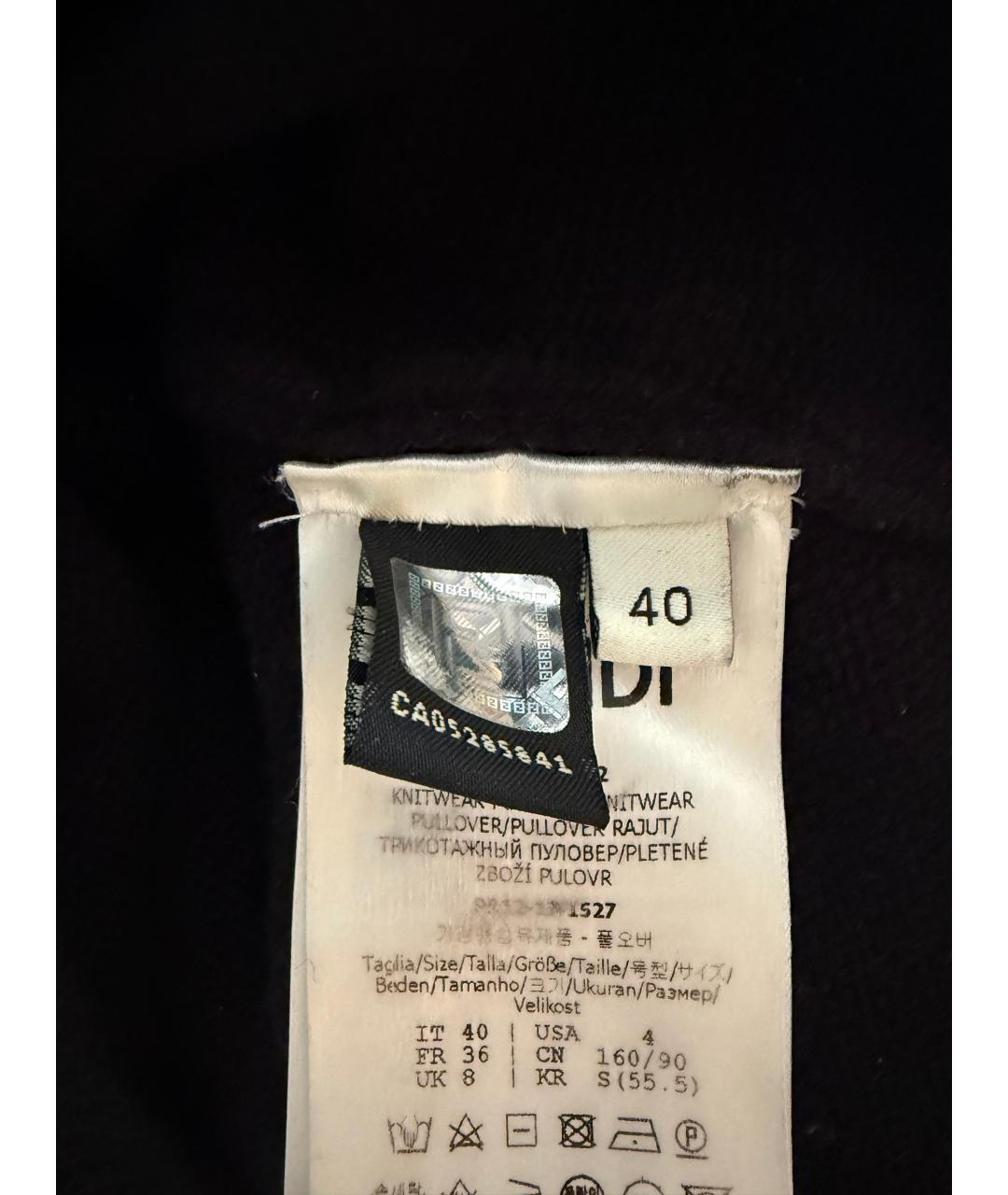 FENDI Черный шерстяной джемпер / свитер, фото 4