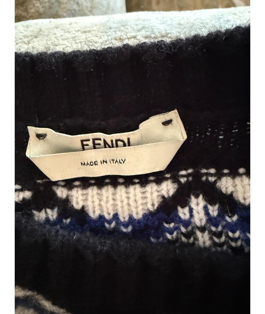 FENDI Черный шерстяной джемпер / свитер, фото 3