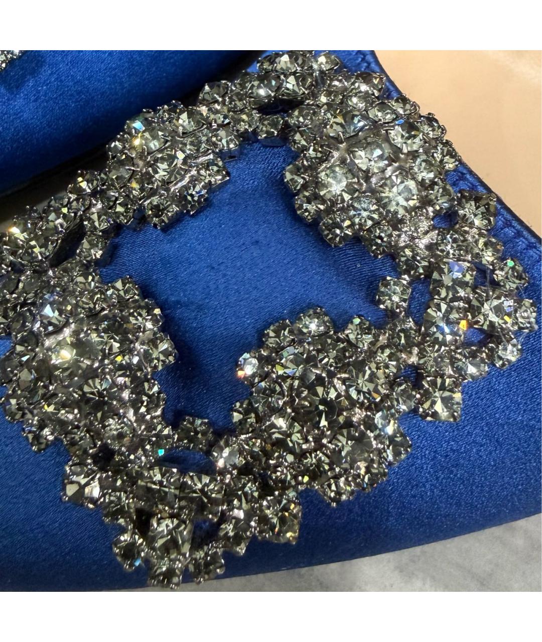 MANOLO BLAHNIK Синие текстильные туфли, фото 4