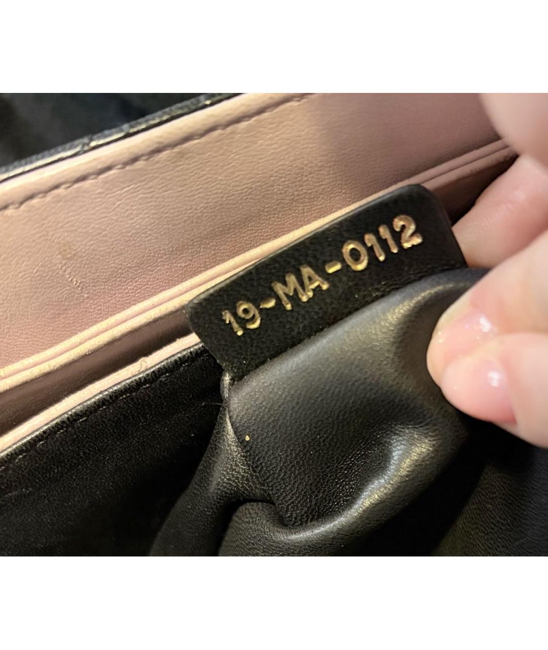 CHRISTIAN DIOR Черная кожаная сумка с короткими ручками, фото 7