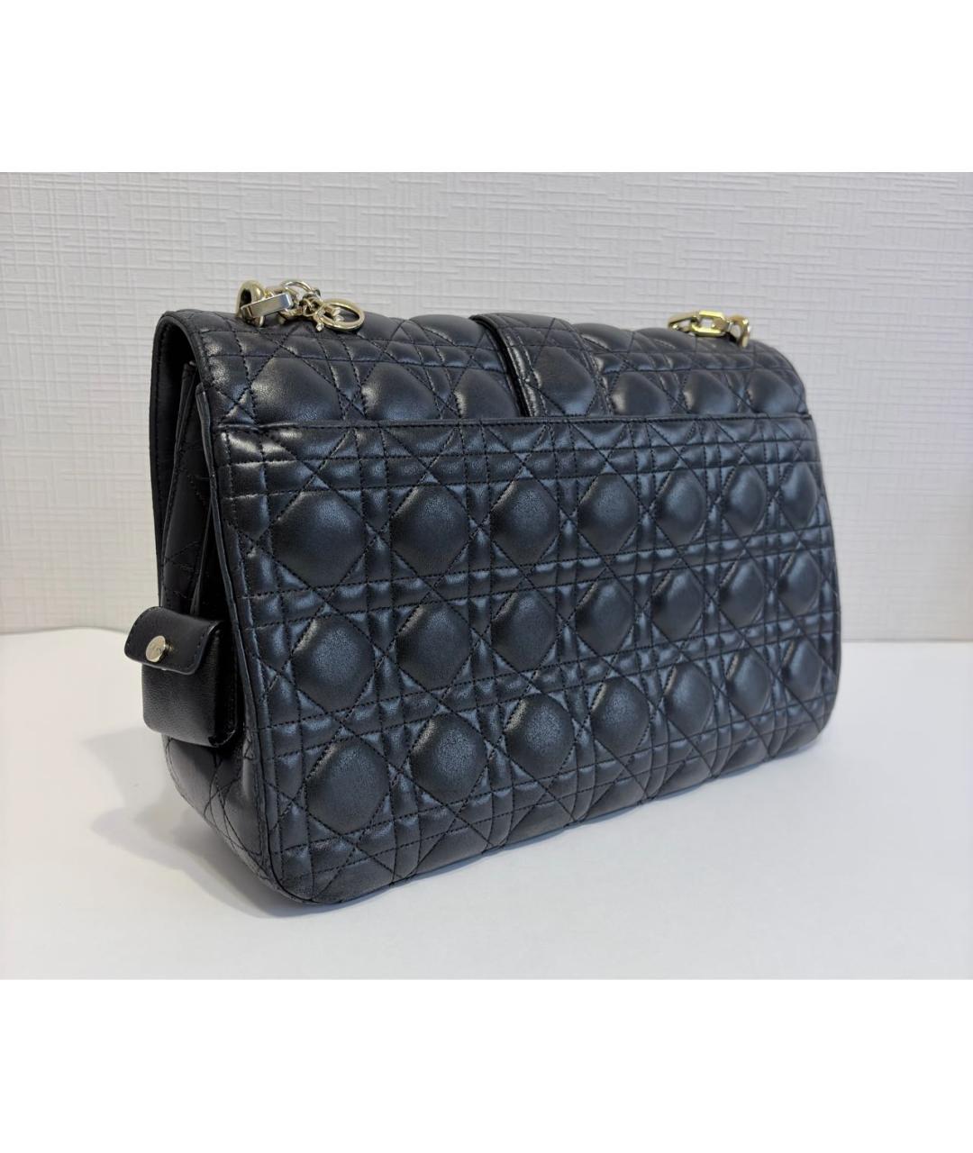 CHRISTIAN DIOR Черная кожаная сумка с короткими ручками, фото 3