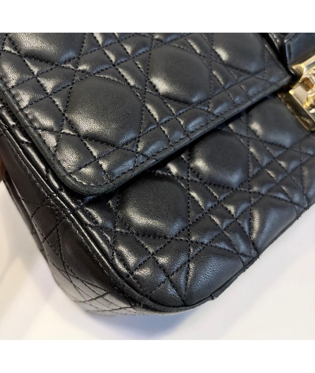 CHRISTIAN DIOR Черная кожаная сумка с короткими ручками, фото 8