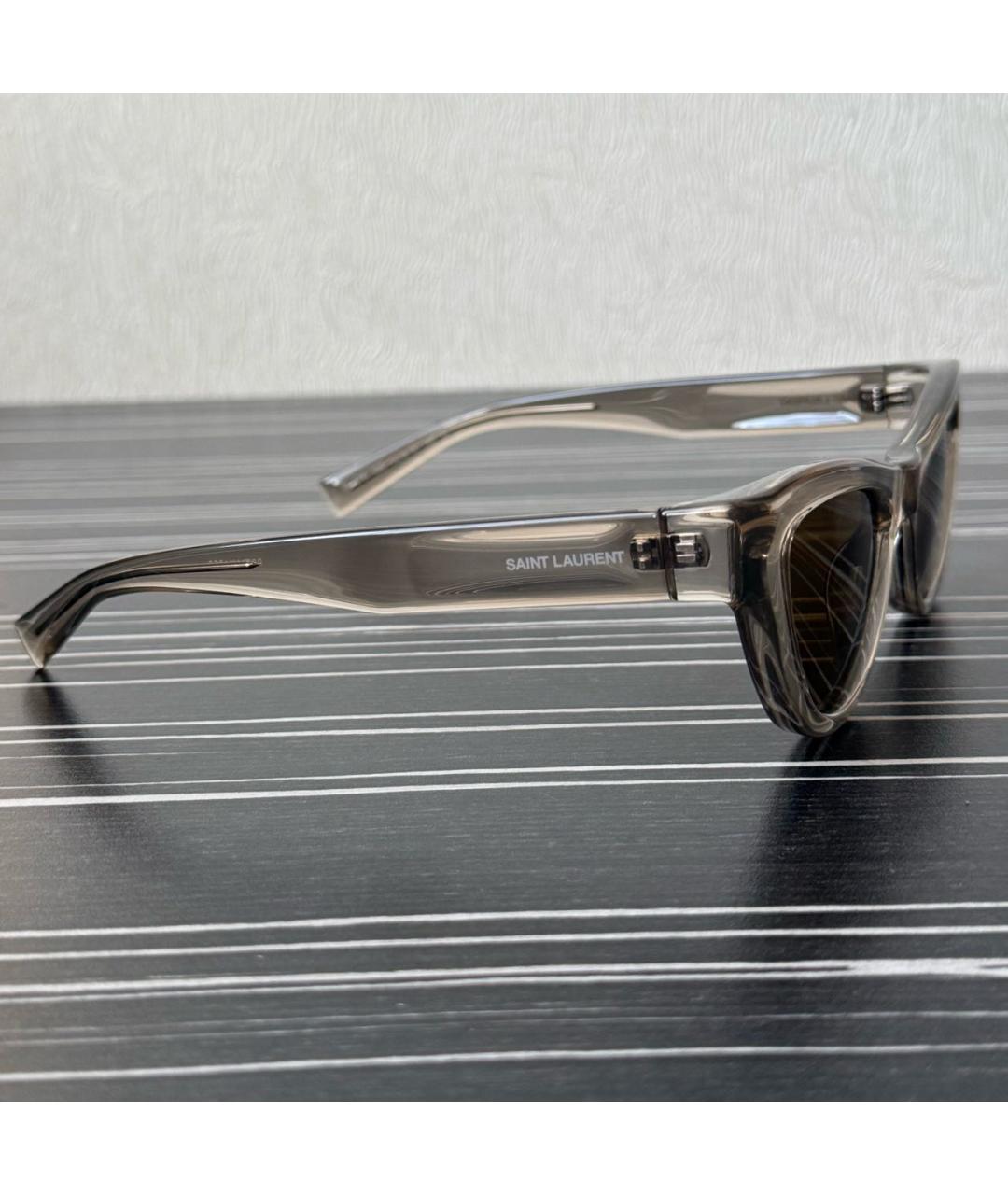 SAINT LAURENT Серые пластиковые солнцезащитные очки, фото 2