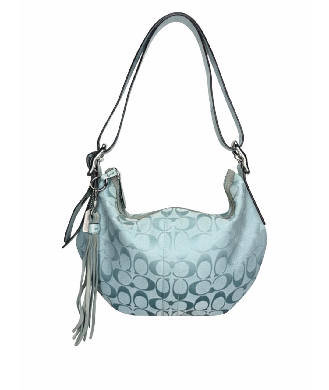COACH Голубая тканевая сумка через плечо, фото 1