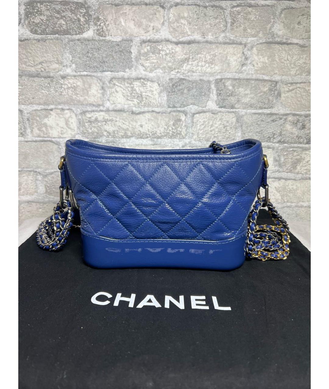 CHANEL Синяя кожаная сумка через плечо, фото 4