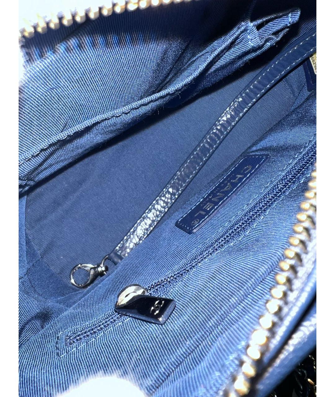 CHANEL Синяя кожаная сумка через плечо, фото 7
