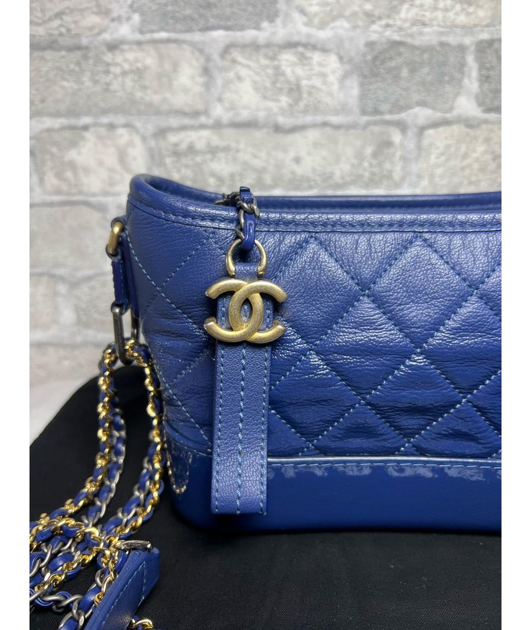 CHANEL Синяя кожаная сумка через плечо, фото 3