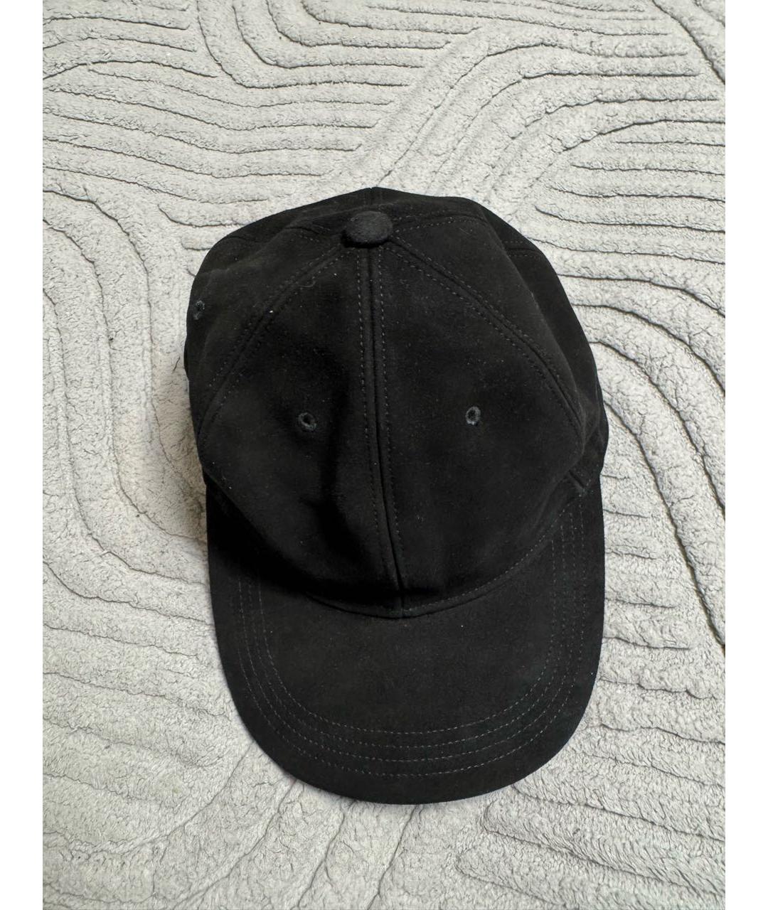 SAINT LAURENT Черная кожаная кепка, фото 4