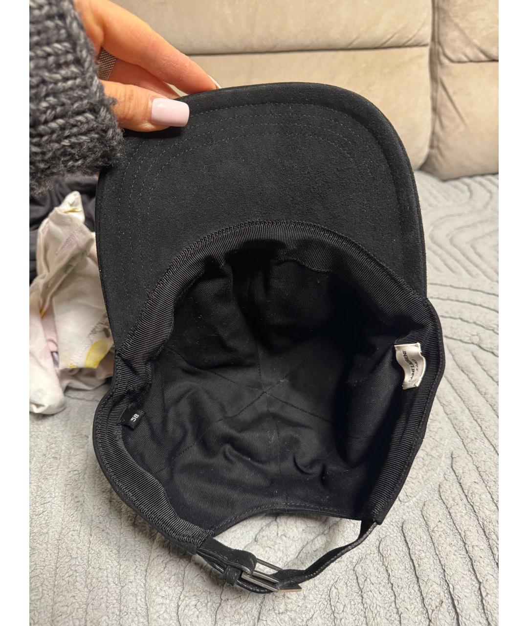 SAINT LAURENT Черная кожаная кепка, фото 7