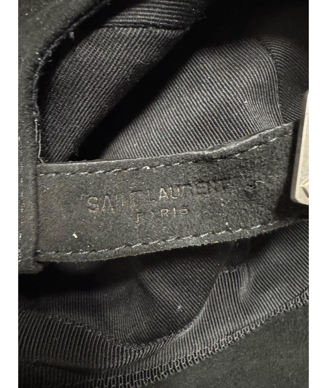 SAINT LAURENT Черная кожаная кепка, фото 5