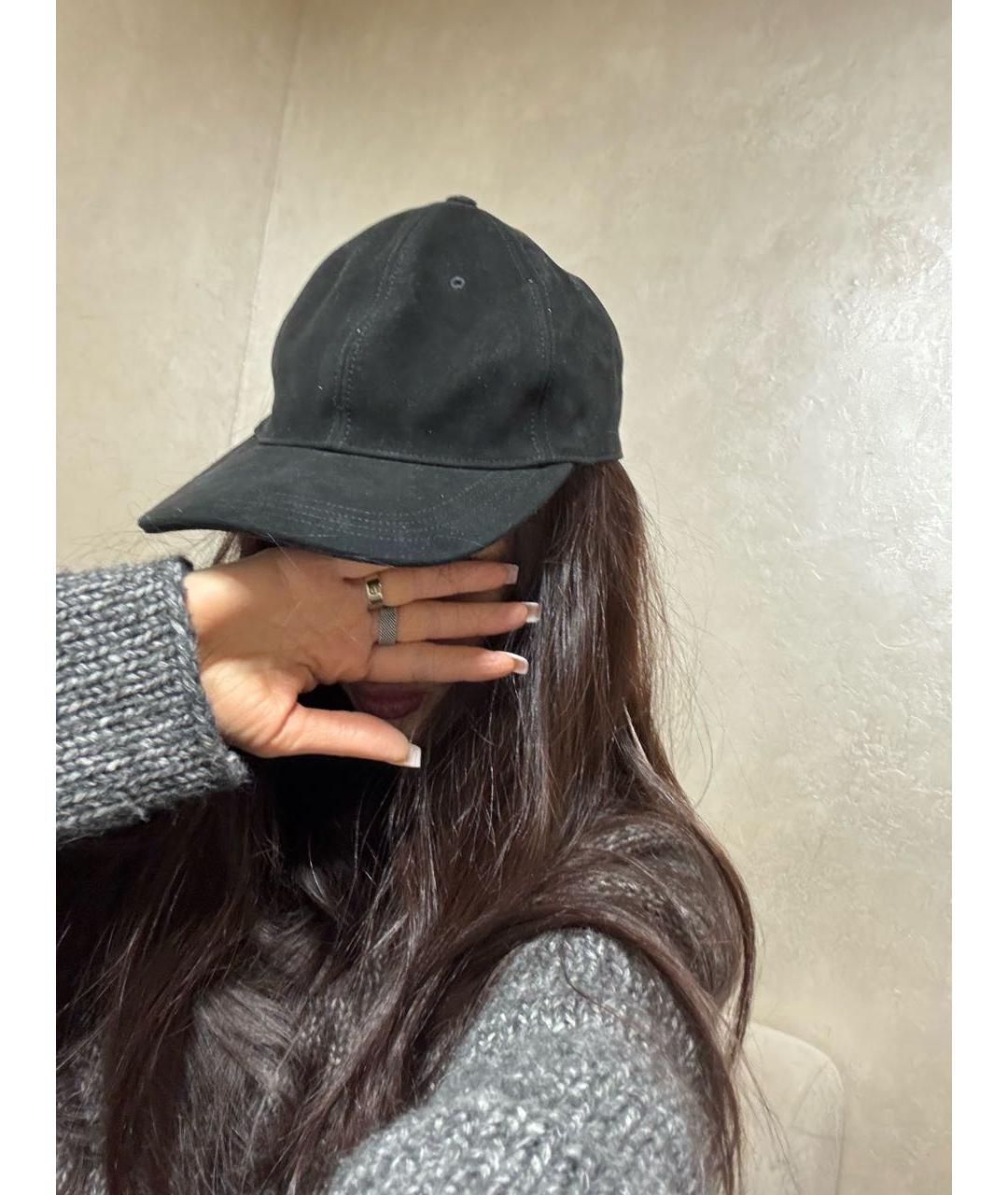 SAINT LAURENT Черная кожаная кепка, фото 8