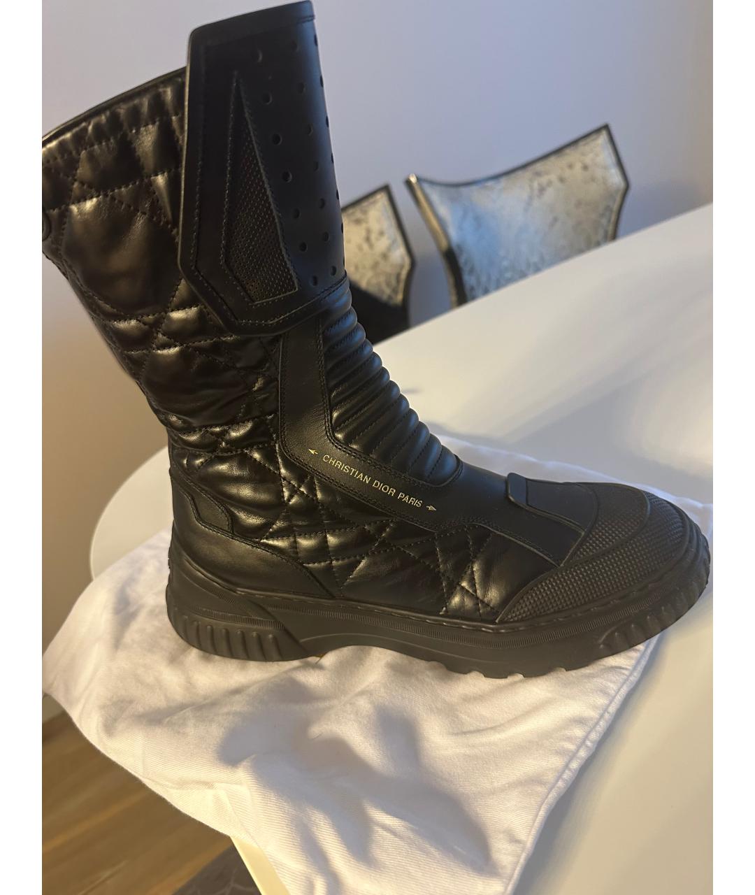 CHRISTIAN DIOR Черные кожаные полусапоги, фото 7